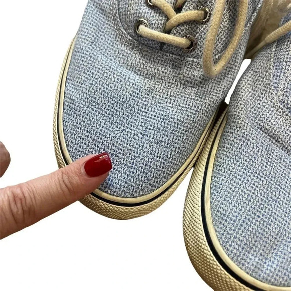 Sperry Men's Striper II CVO Gingham Sneakers Blue Size 10 Casual - Picture 4 of 9